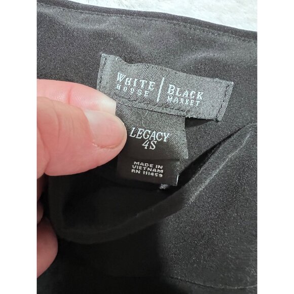 White House Black Market Black Legacy Dress Pants Wide-Leg Mid-Rise women size 4 - Picture 3 of 6